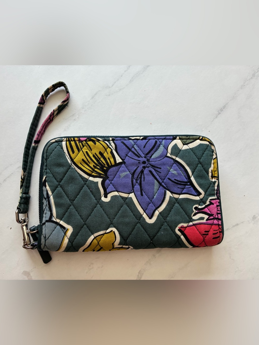 Vera Bradley Quilted Floral Wristlet Wallet - Green, Purple, Pink, Yellow
